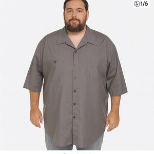 Red Kap Elegant Men's Gray Dress Shirt Big and Tall 6xlt like new in very good